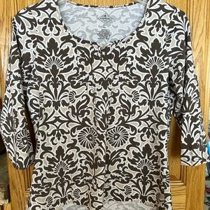 Blouse by St John's Bay size PS in white cream patter